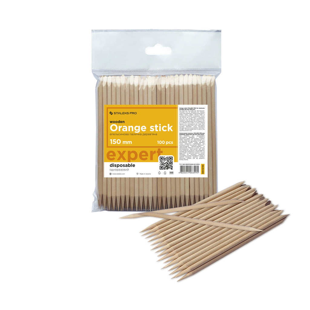 Staleks Pro Orange Stick for Manicure Wooden 150 mm 100 pcs DOS-10/100
