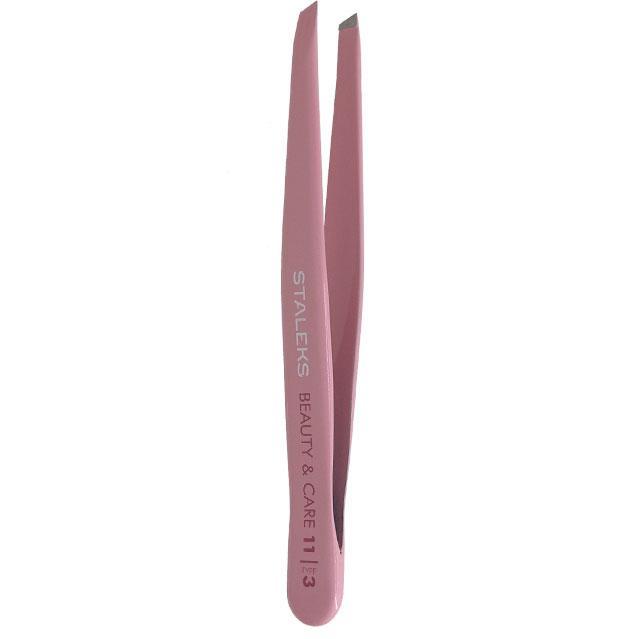 Staleks Beauty & Care 11 Type 3 Eyebrow Tweezers Wide Slant Pink TBC-11/3