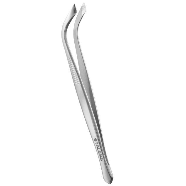 Staleks Classic 10 Type 7 Curved Eyebrow Tweezers Wide Straight TC-10/7