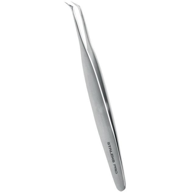 Staleks Pro Expert 40 Type 1 Professional Eyelash Tweezers Curved L-Shaped 50' TE-40/1