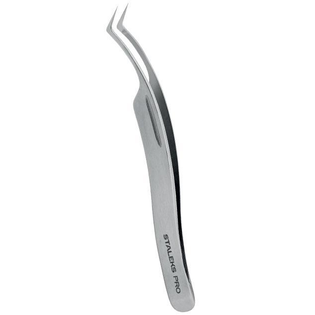 Staleks Pro Expert 41 Type 2 Professional Eyelash Tweezers Curved L-Shaped 40 TE-41/2