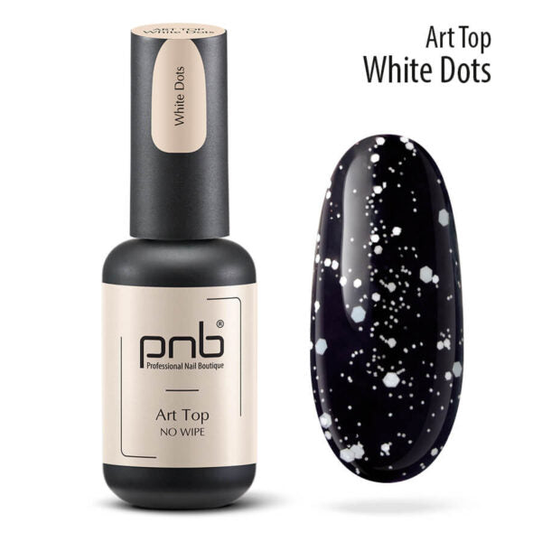 PNB Professional Nail Boutique UV/LED Art TOP Coat 0.28 oz White Dots