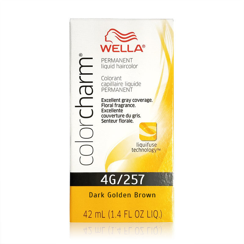 Wella Color Charm Permanent Liquid Color 1.4 oz 4G - 257 Dark Golden Brown