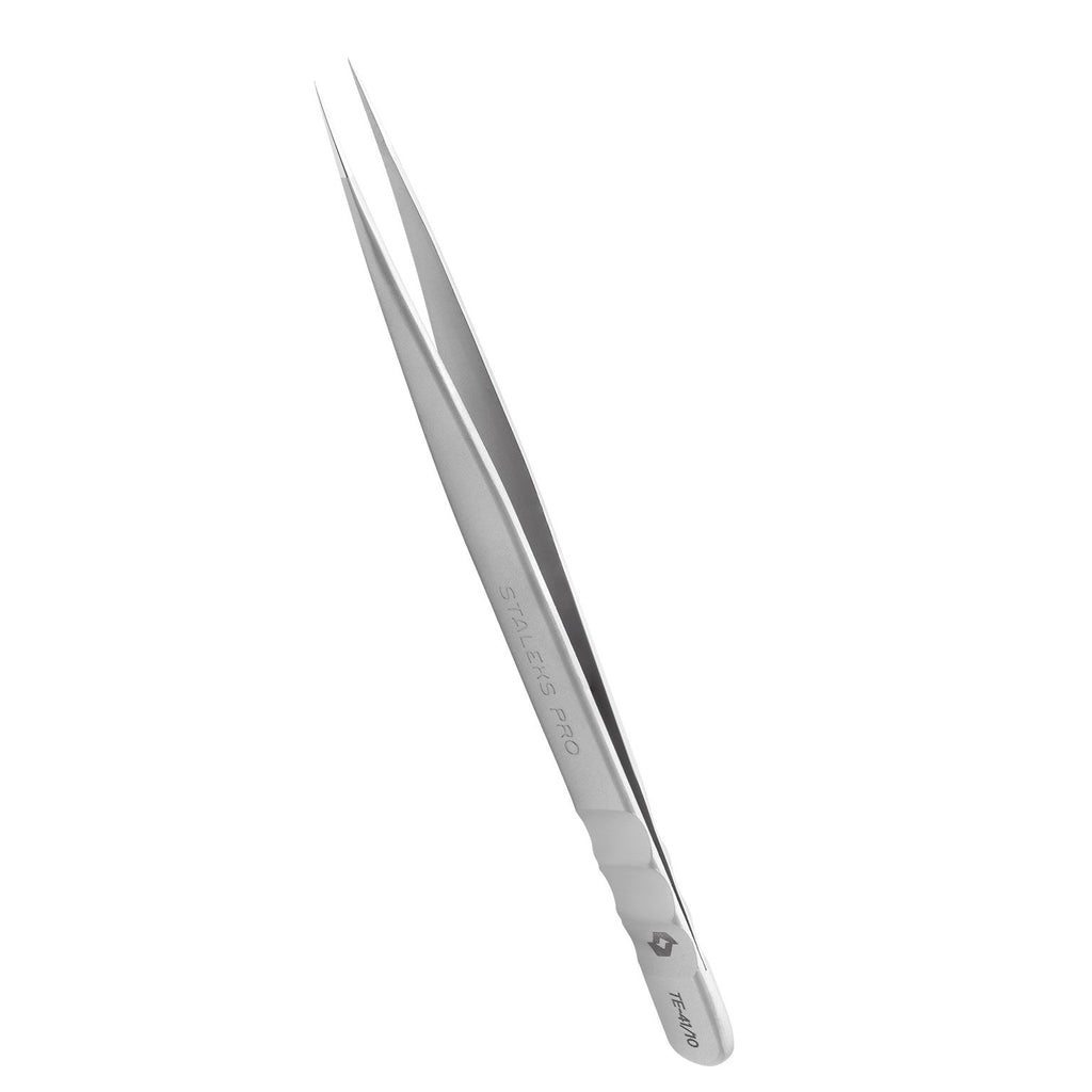 Staleks Pro Expert 41 Type 10 Professional Eyelash Straight Tweezers Fine Point TE-41/10