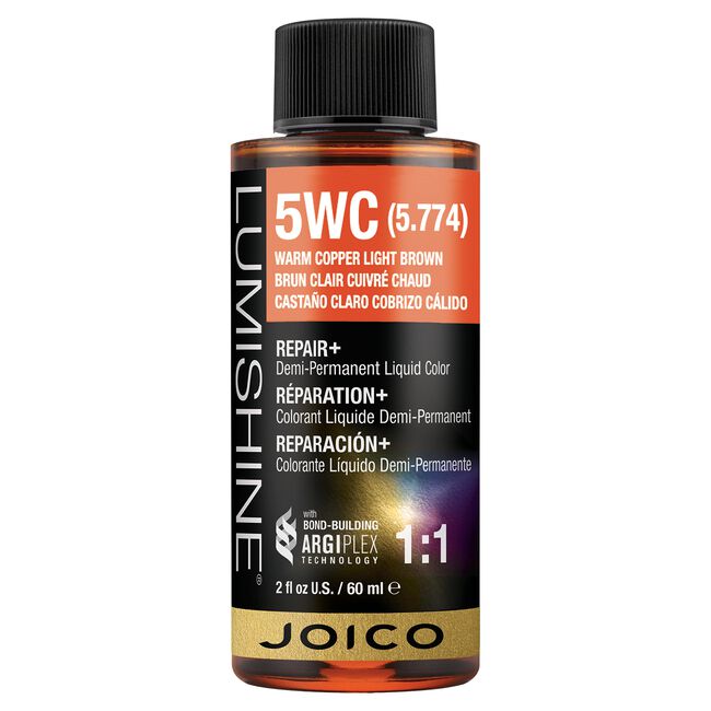 Joico Lumishine Demi-Permanent Liquid Hair Color 2 Oz-5WC Warm Copper Light Brown Joico Lumishine Demi-Permanent Liquid Hair Color 2 Oz-5WC Warm Copper Light Brown