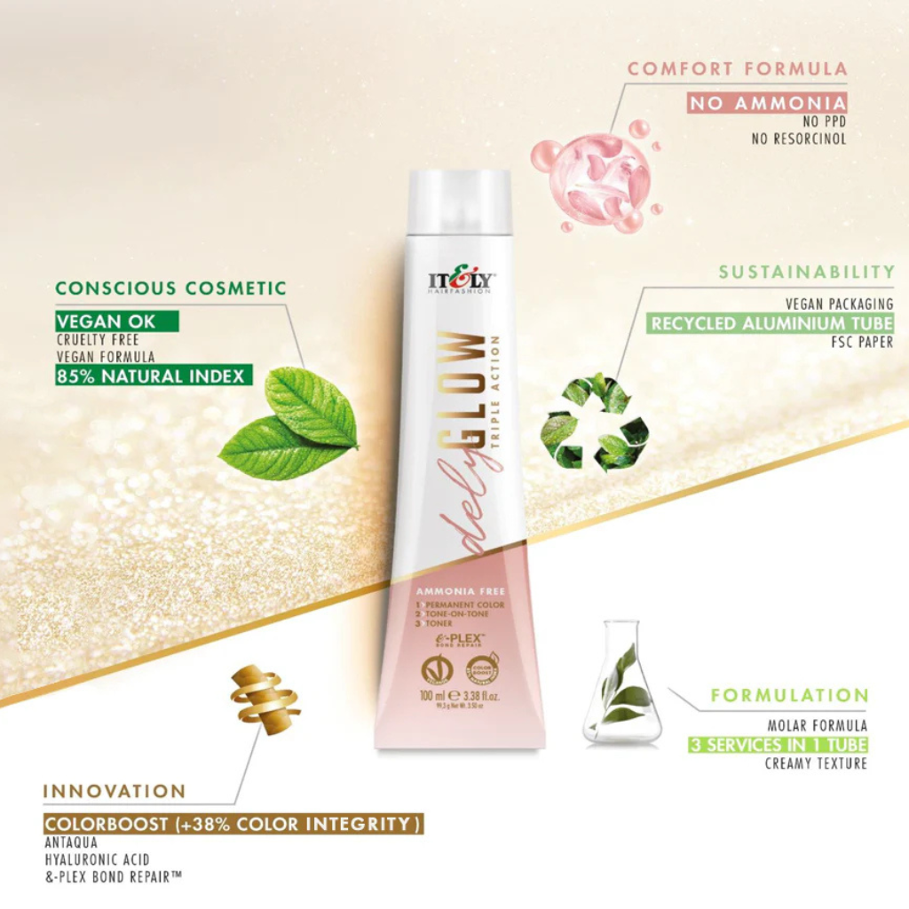 Itely Milano DelyGlow Permanent Ammonia Free Hair Color 3.38 oz