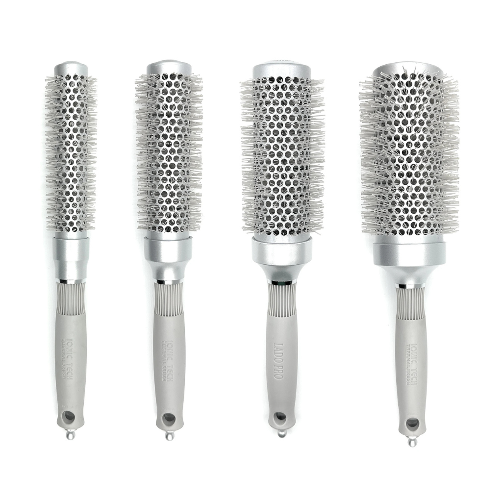 Lado Pro Long Barrel Ceramic Ionic Thermal Brush Silver