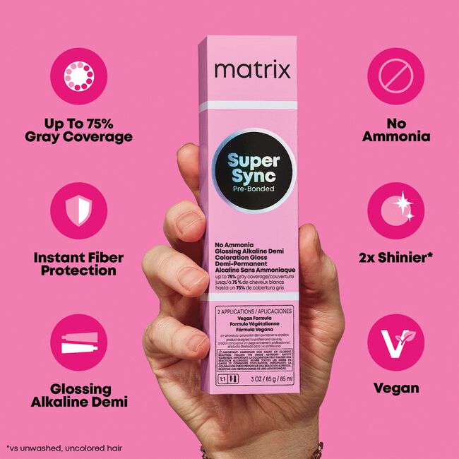 Matrix Super Sync Pre-Bonded Alkaline Demi-Permanent No ammonia Toners 3 oz