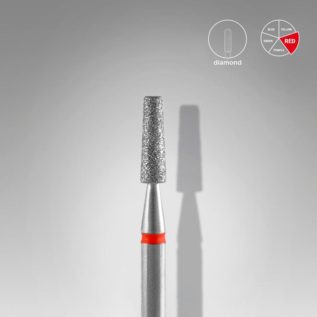 Staleks Pro Expert Diamond Nail Drill Bit Frustum Red Head Diameter 2.5 mm Working Part 8 mm FA70R025/8