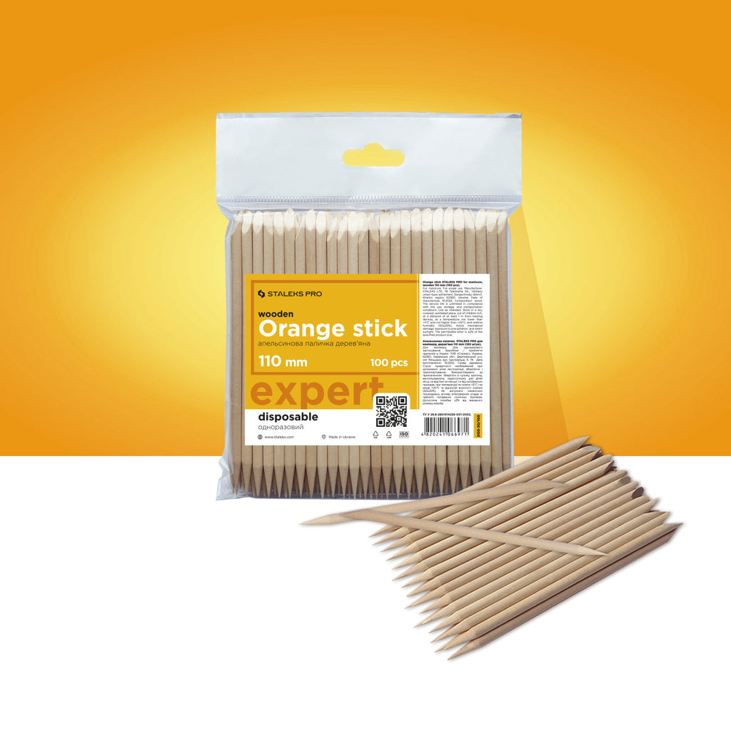 Staleks Pro Orange Stick for Manicure Wooden 110 mm 100 pcs DOS-30/100
