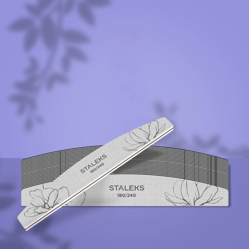 Staleks Expert 40 Crescent Mineral Nail File NFE-40-180/240-25 grit 25 pcs