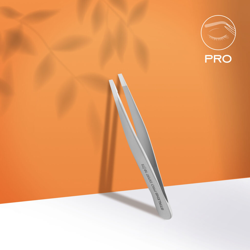 Staleks Pro Expert 10 Type 2 Eyebrow Narrow Straight Tweezers TE-10/2