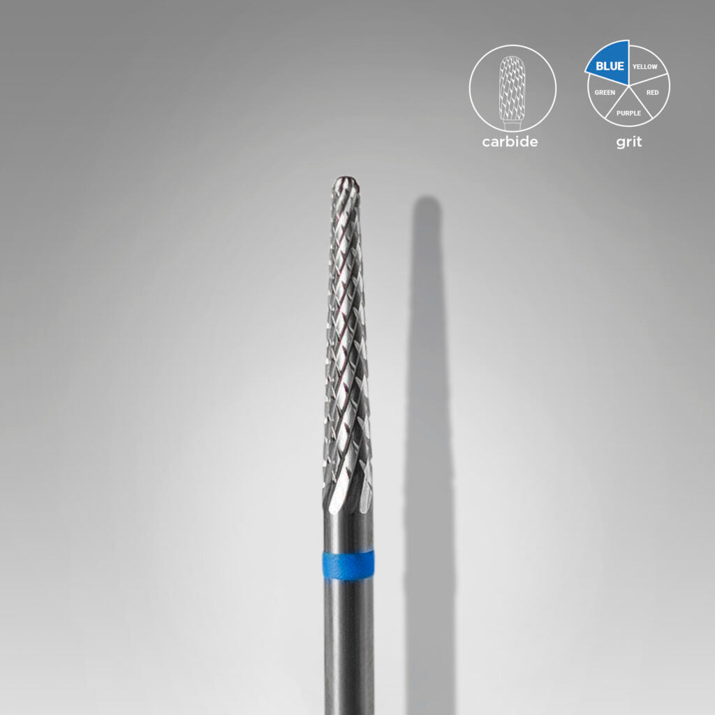Staleks Pro Expert Carbide Nail Drill Bit Cone Blue Head Diameter 2.3 mm Working Part 14 mm FT71B023/14