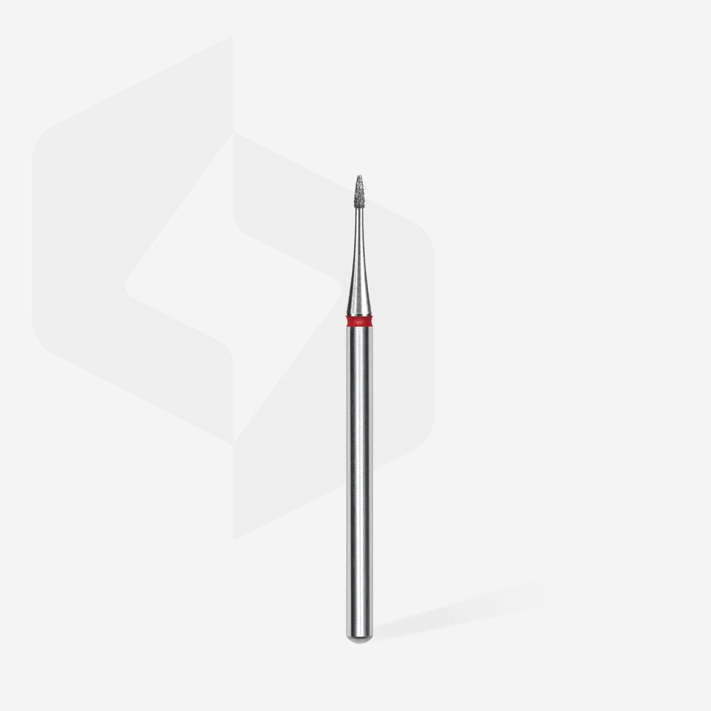 Staleks Pro Expert Diamond Nail Drill Bit Flame Mini Red Head Diameter 1 mm Working Part 3 mm FA12R010/3