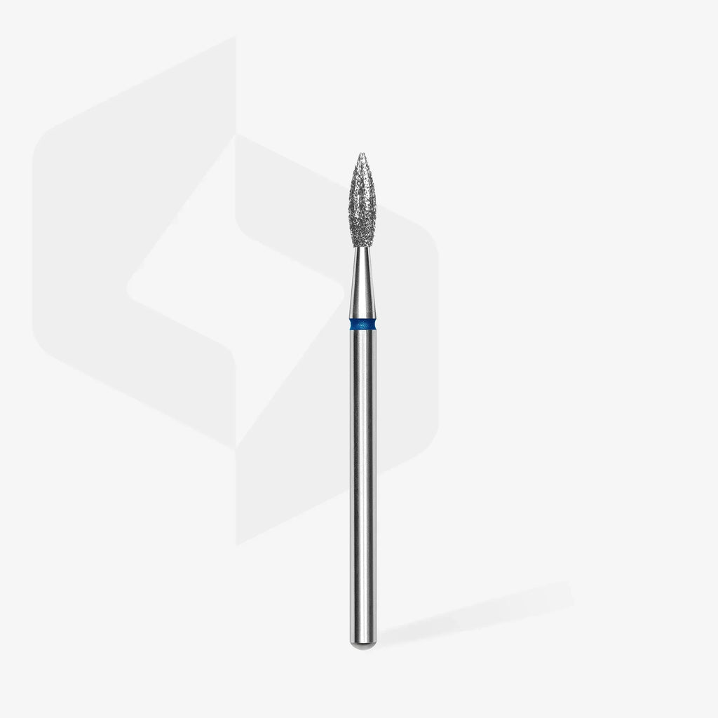 Staleks Pro Expert Diamond Nail Drill Bit Pointed Flame Blue Head Diameter 2.3 mm Working Part 8 mm FA11B023/8