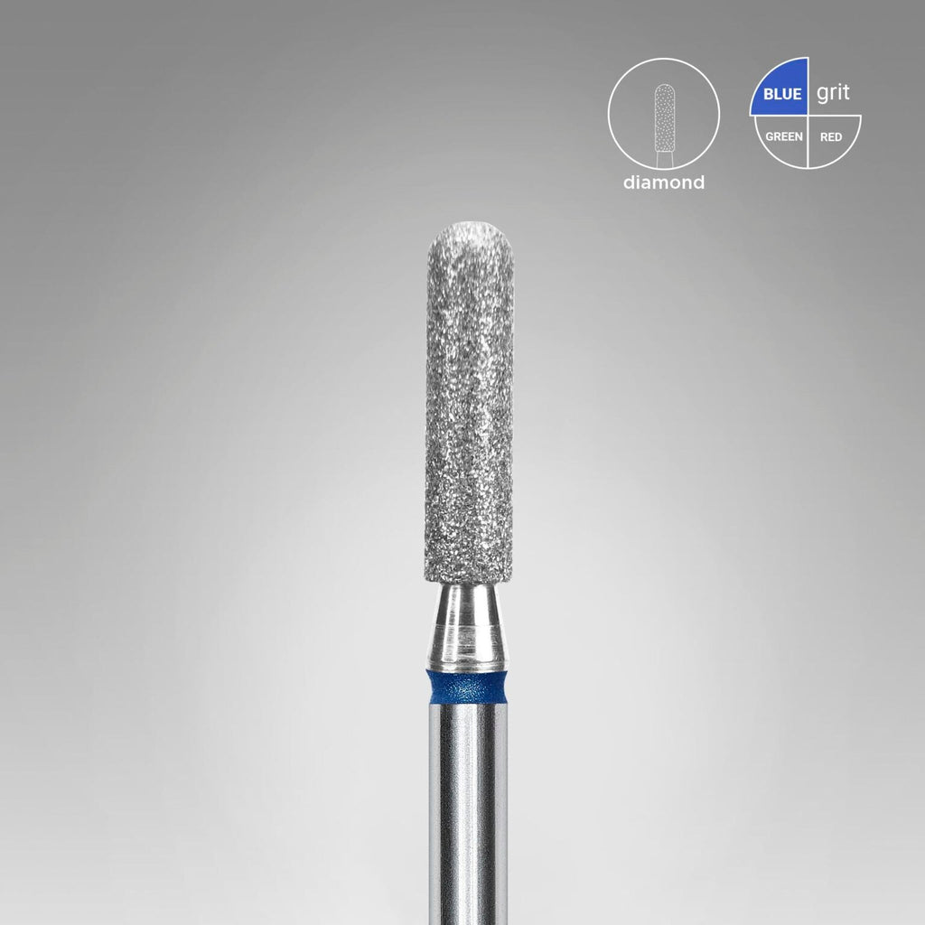 Staleks Pro Expert Diamond Nail Drill Bit Rounded Cylinder Blue Head Diameter 2.5 mm Working Part 10 mm FA30B025/10