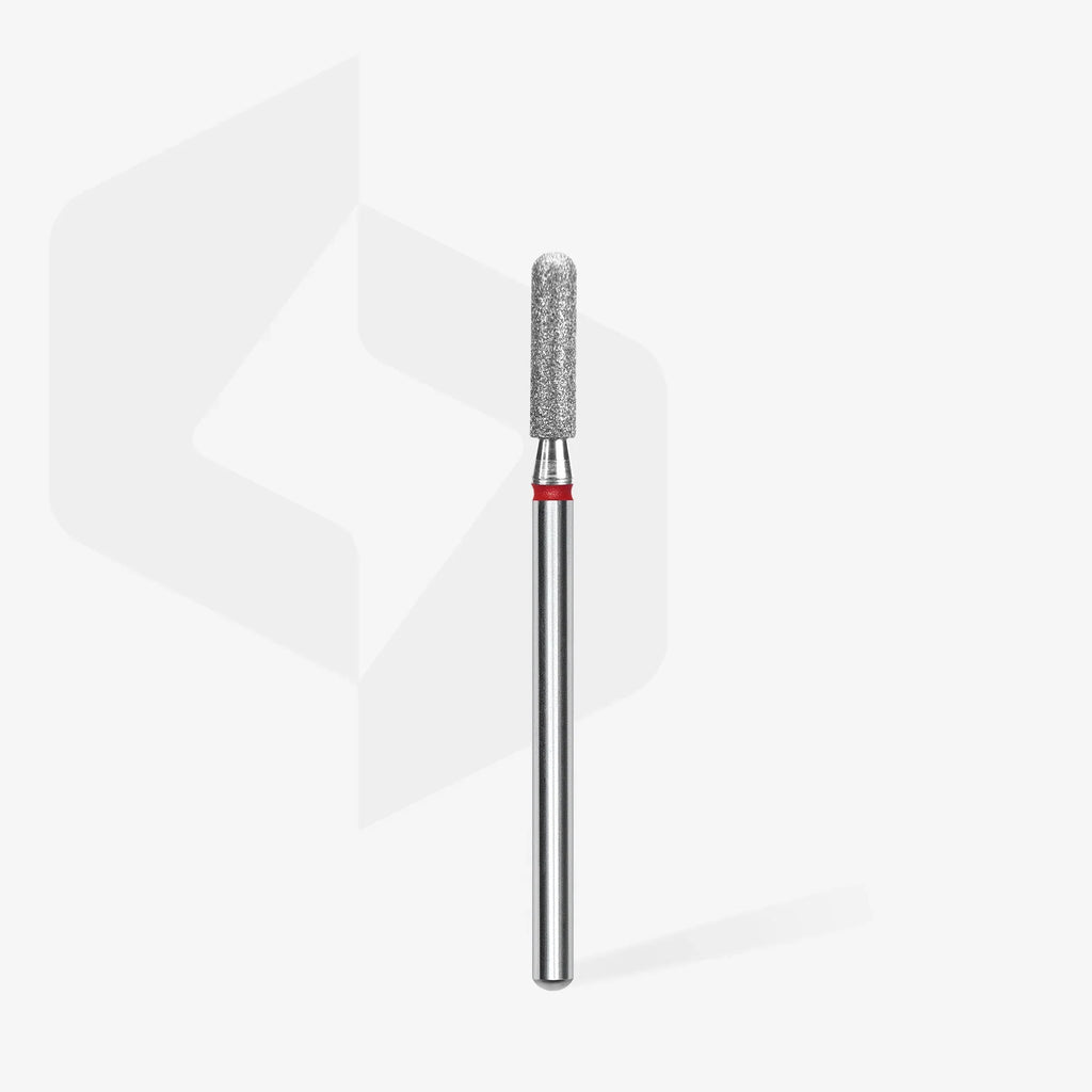Staleks Pro Expert Diamond Nail Drill Bit Rounded Cylinder Red Head Diameter 2.5 mm Working Part 10 mm FA30R025/10