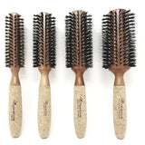 Creative Hair Tools Eco-Friendly Birchwood and Cork Mixed Bristle Round Hair Brush