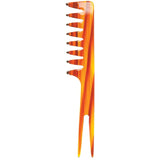 Creative Hair Tools Handmade Tortoise 7.5 Inch Lifting Curved Comb for Curly Hair C6W-Curve