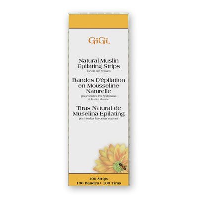 Gigi Natural Muslin Epilating Strips Small 1.75 x 4.5 Inch 100 Pack 0600