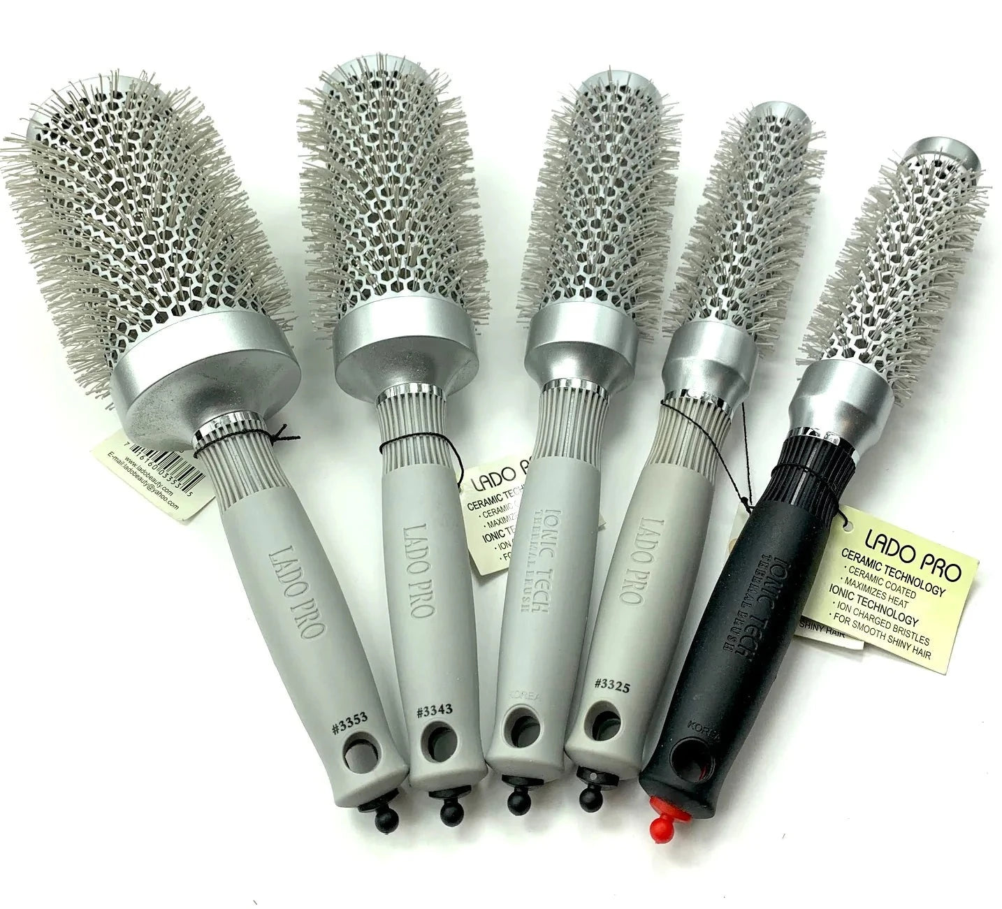 Lado Pro Silver Ceramic Ionic Thermal Round Curling Brush