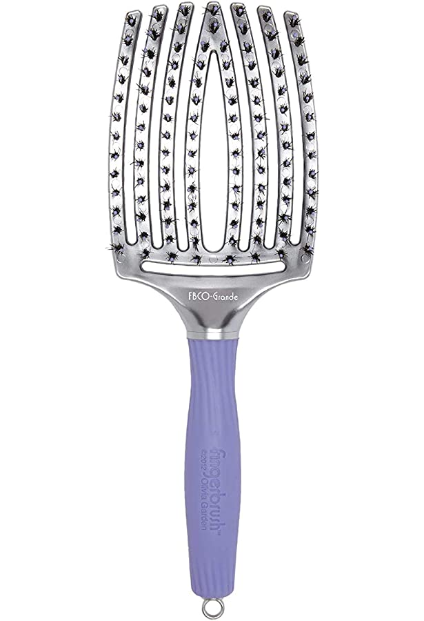 Olivia Garden Fingerbrush Ionic Bristles Curved & Vented Paddle Brush Grande