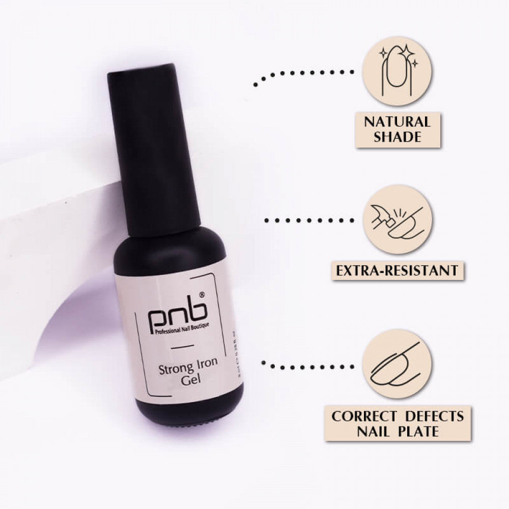 PNB Professional Nail Boutique UV/LED Strong Iron Gel with Soak Off Formula 0.28 oz