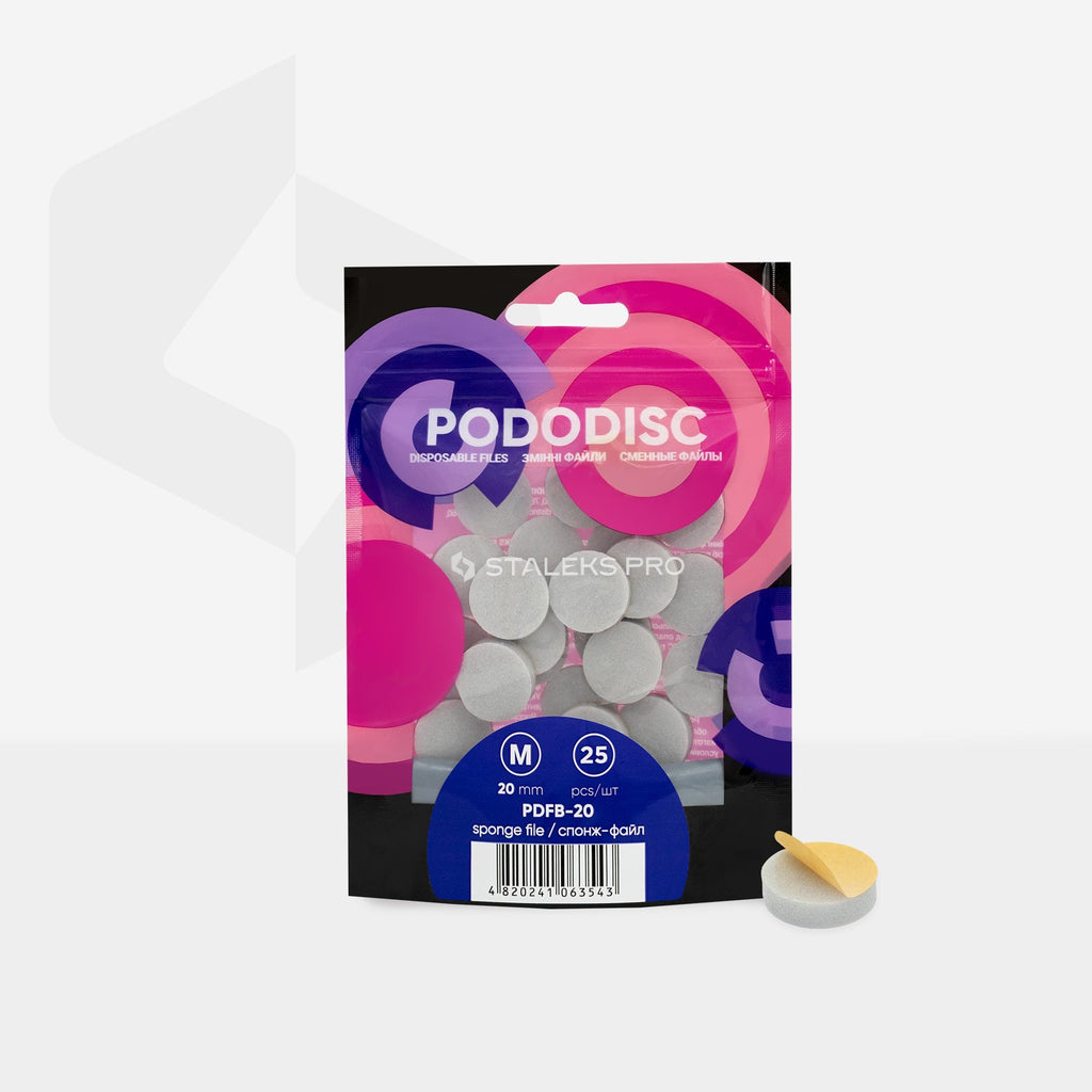 Staleks Pro Pododisc Disposable Disc M 20 mm Files Sponges for Pedicure 25 pcs PDFB-20