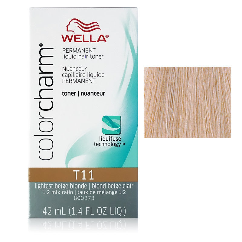 Wella Color Charm Permanent Liquid Toner 1.4 oz T11 Lightest Beige Blonde