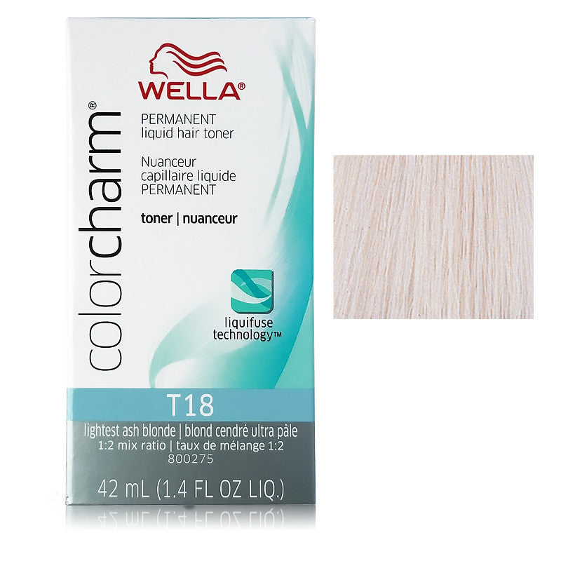 Wella Color Charm Permanent Liquid Toner 1.4 oz T18 Lightest Ash Blonde