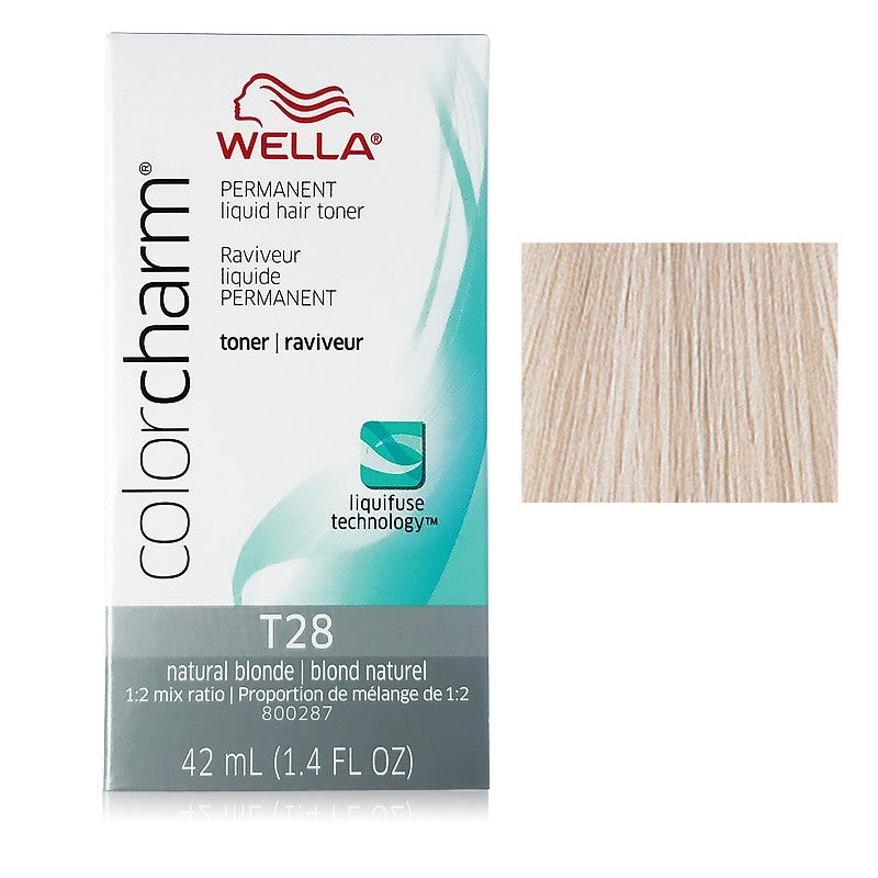 Wella Color Charm Permanent Liquid Toner 1.4 oz T28 Natural Blonde