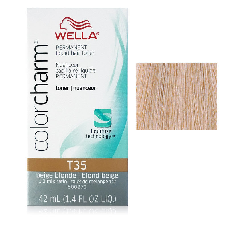 Wella Color Charm Permanent Liquid Toner 1.4 oz T35 Beige Blonde