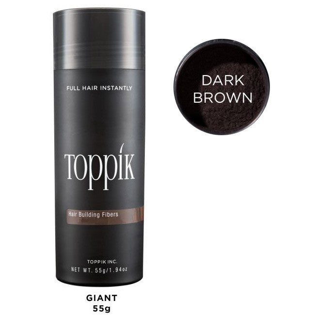 Toppik deals Dark Brown Giant Size Hair Building Fibers 55g & Hair Perfercting Duo